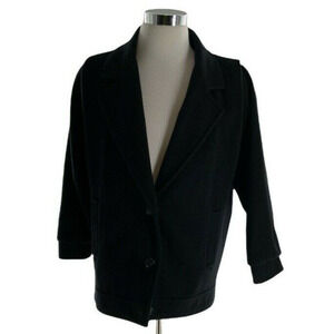 Mackintosh Men's Vtg Size Large Black Pure Wool Blend Pockets Lined Coat Jacket